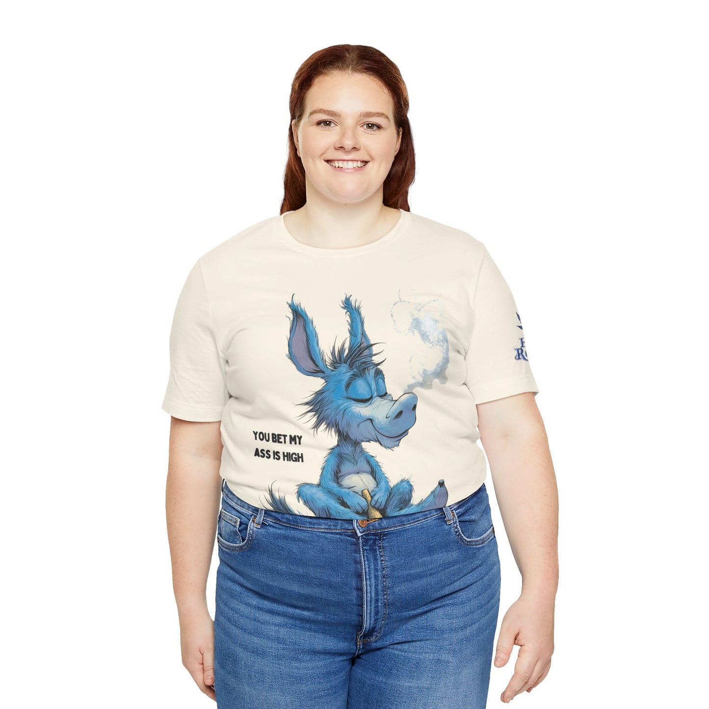 Blue Donkey Tee - Premium Airlume Cotton Cannabis Culture Humor Cartoon Art