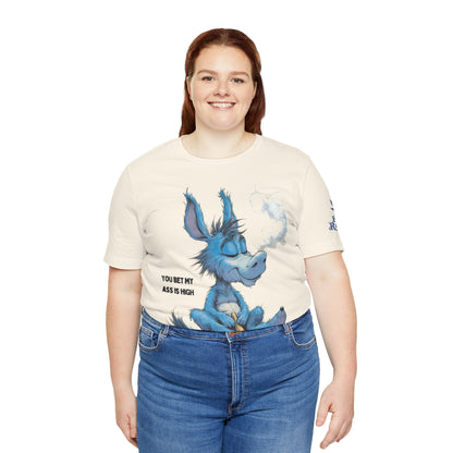 Blue Donkey Tee - Premium Airlume Cotton Cannabis Culture Humor Cartoon Art