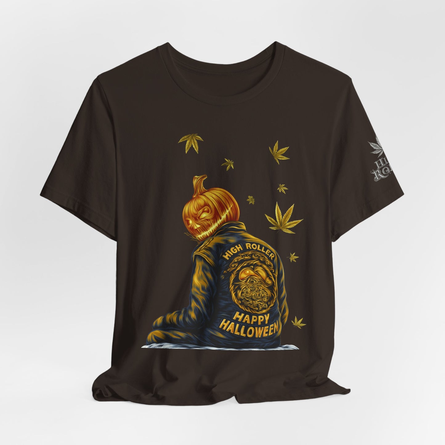 Pumpkin Head HIGH ROLLER Halloween T-Shirt - Premium Cannabis Culture Apparel
