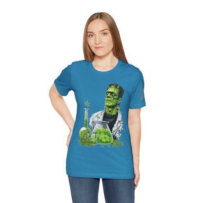 Frankenstein's Laboratory HIGH ROLLER Halloween Cannabis T-Shirt - Premium Monster Scientist 420 Experiment Apparel