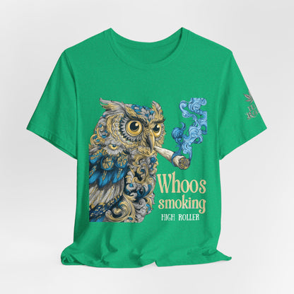 Baroque Owl Tee - Premium Airlume Cotton Cannabis Culture Ornate Bird Art