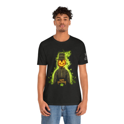 Spectral Pumpkin HIGH ROLLER Halloween T-Shirt - Premium Dark Cannabis Apparel