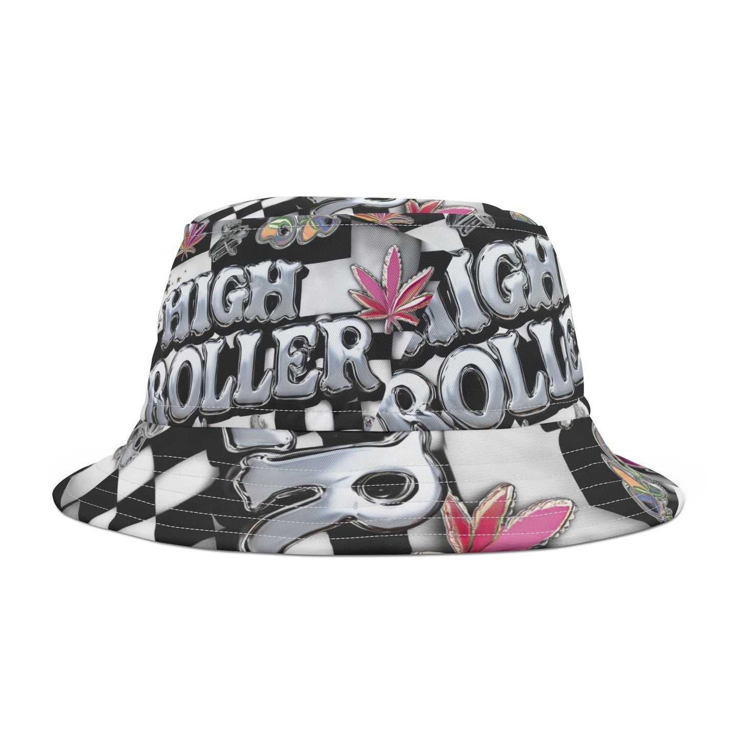 HIGH ROLLER Chrome Cyber Bucket Hat