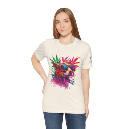 Spectrum Pup Tee - Premium Airlume Cotton Cannabis Culture Psychedelic Dog Art