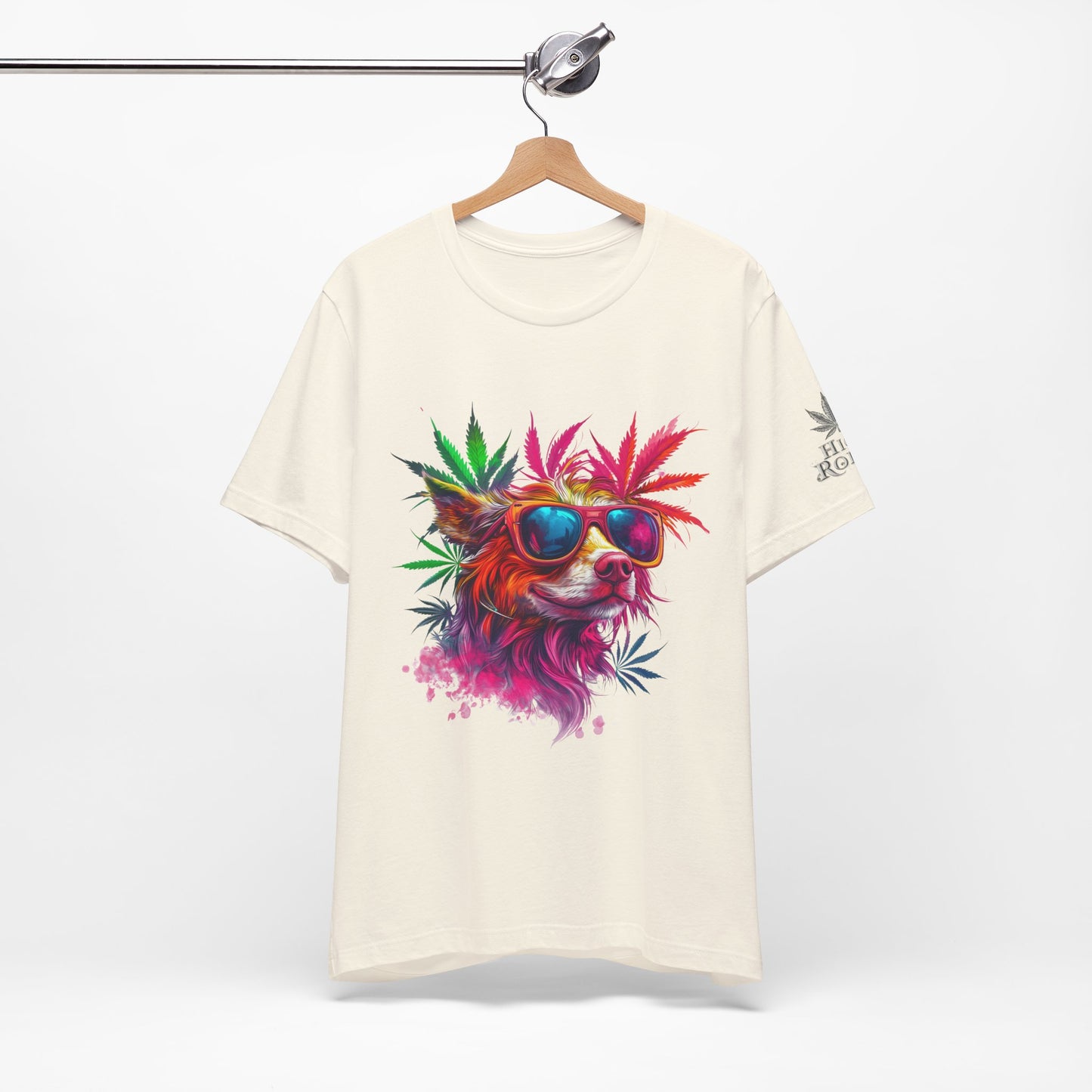 Spectrum Pup Tee - Premium Airlume Cotton Cannabis Culture Psychedelic Dog Art