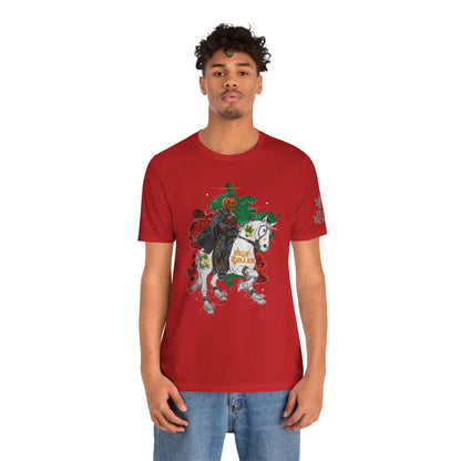 Headless Horseman HIGH ROLLER Halloween Cannabis T-Shirt - Premium Pumpkin Rider Skeletal Steed 420 Apparel