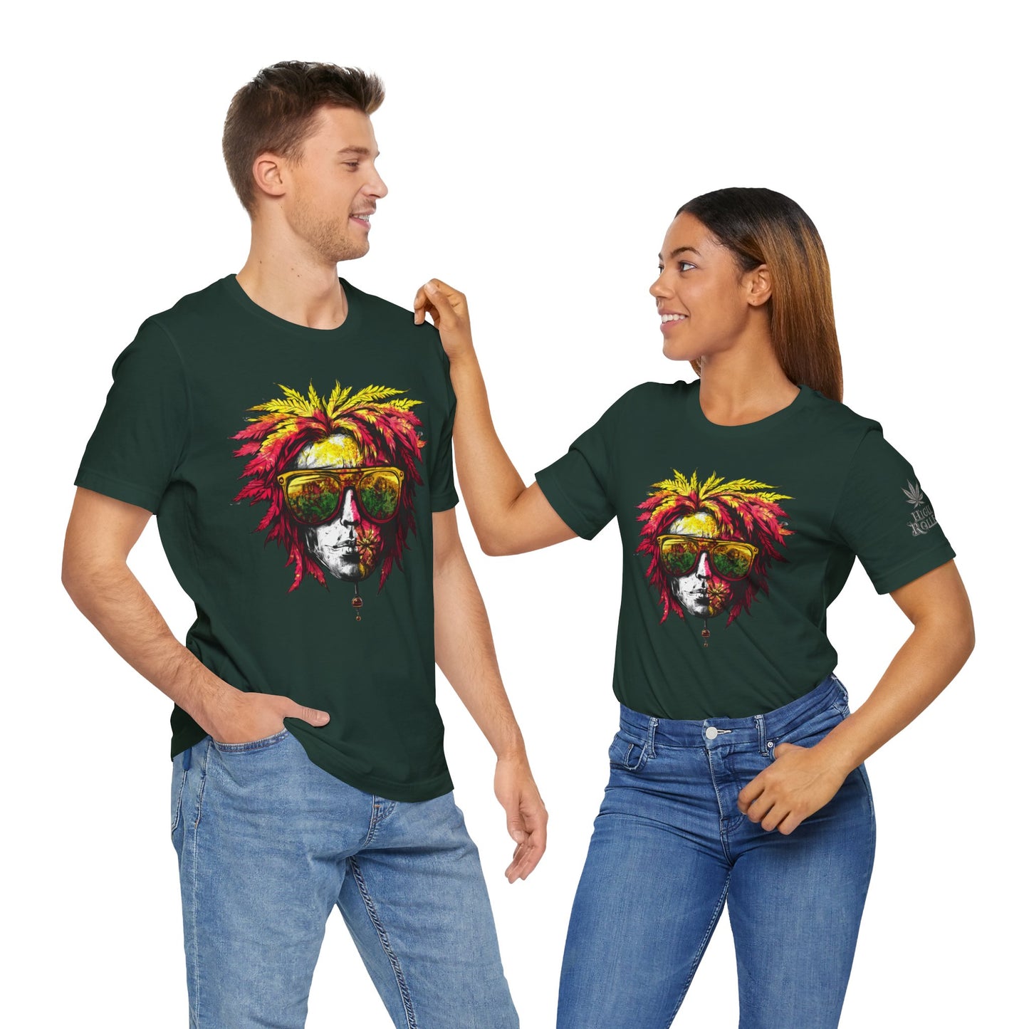 Rasta Cannabis Portrait Tee - Reggae Culture Art Design | High Roller