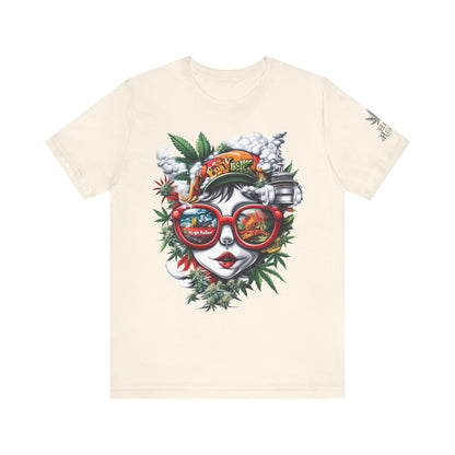 Vision Quest T-Shirt - Premium Airlume Cotton Cannabis Goddess Psychedelic Art Tee