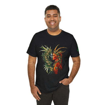 Cannabis Art Dual Face T-Shirt - Premium Unisex Cotton Tee