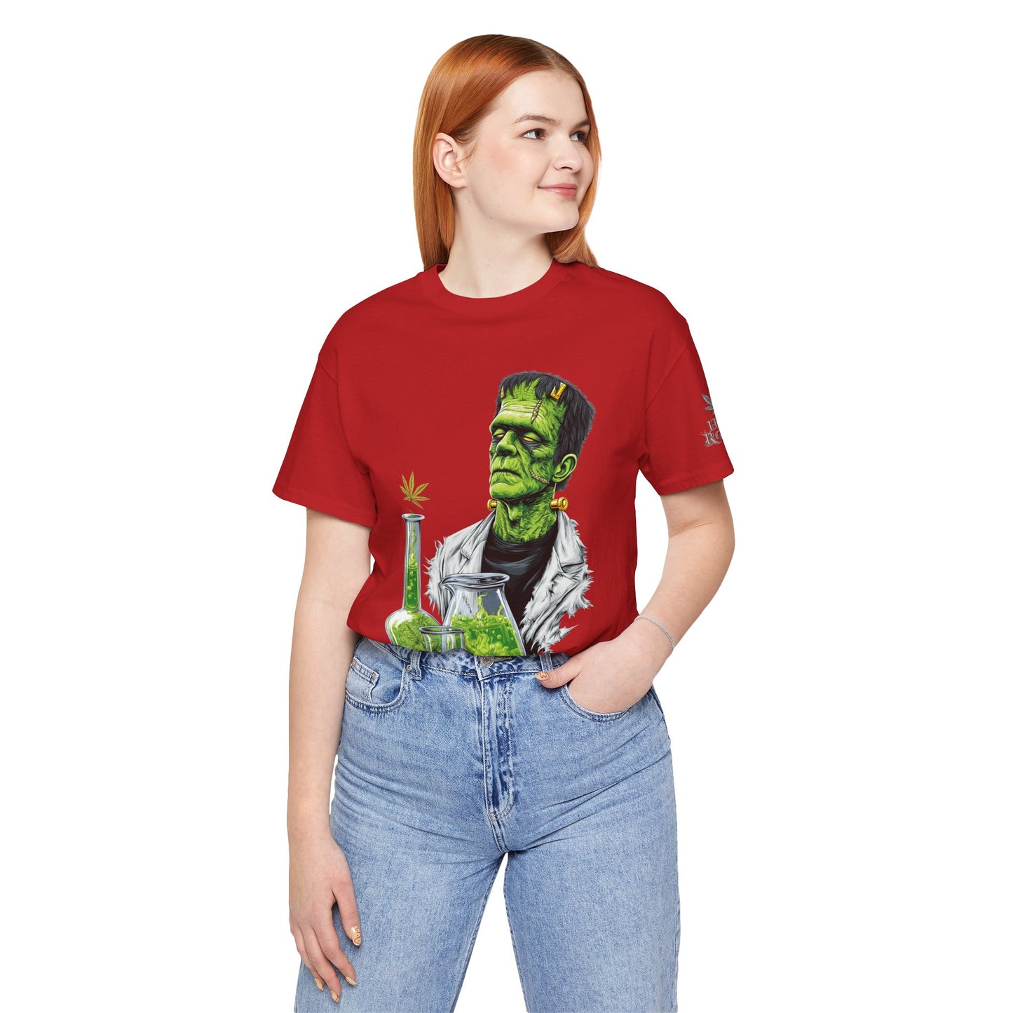 Frankenstein's Laboratory HIGH ROLLER Halloween Cannabis T-Shirt - Premium Monster Scientist 420 Experiment Apparel