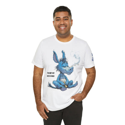 Blue Donkey Tee - Premium Airlume Cotton Cannabis Culture Humor Cartoon Art