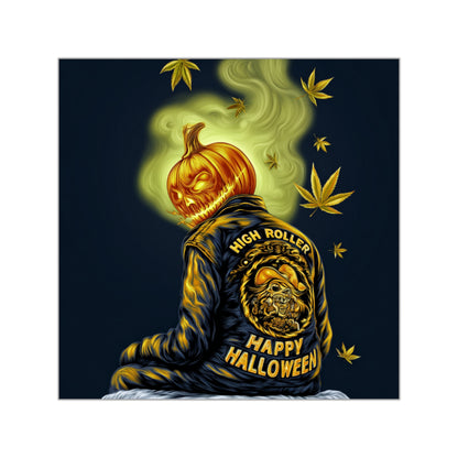 Jack O'Lantern Backside Boss Halloween Sticker - Premium HIGH ROLLER Pumpkin Head Hoodie 420 Vinyl Decal