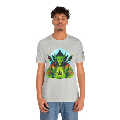 Mystic Dragon Guardian Cannabis Meditation T-Shirt - Premium Psychedelic 420 Apparel