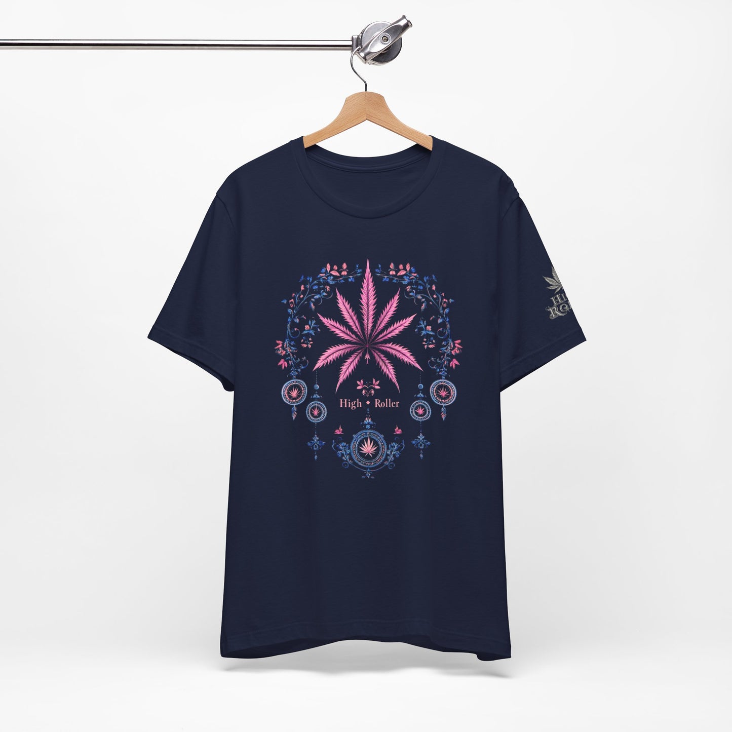 Bohemian Cannabis Mandala Tee - Floral Folk Art Design | High Roller