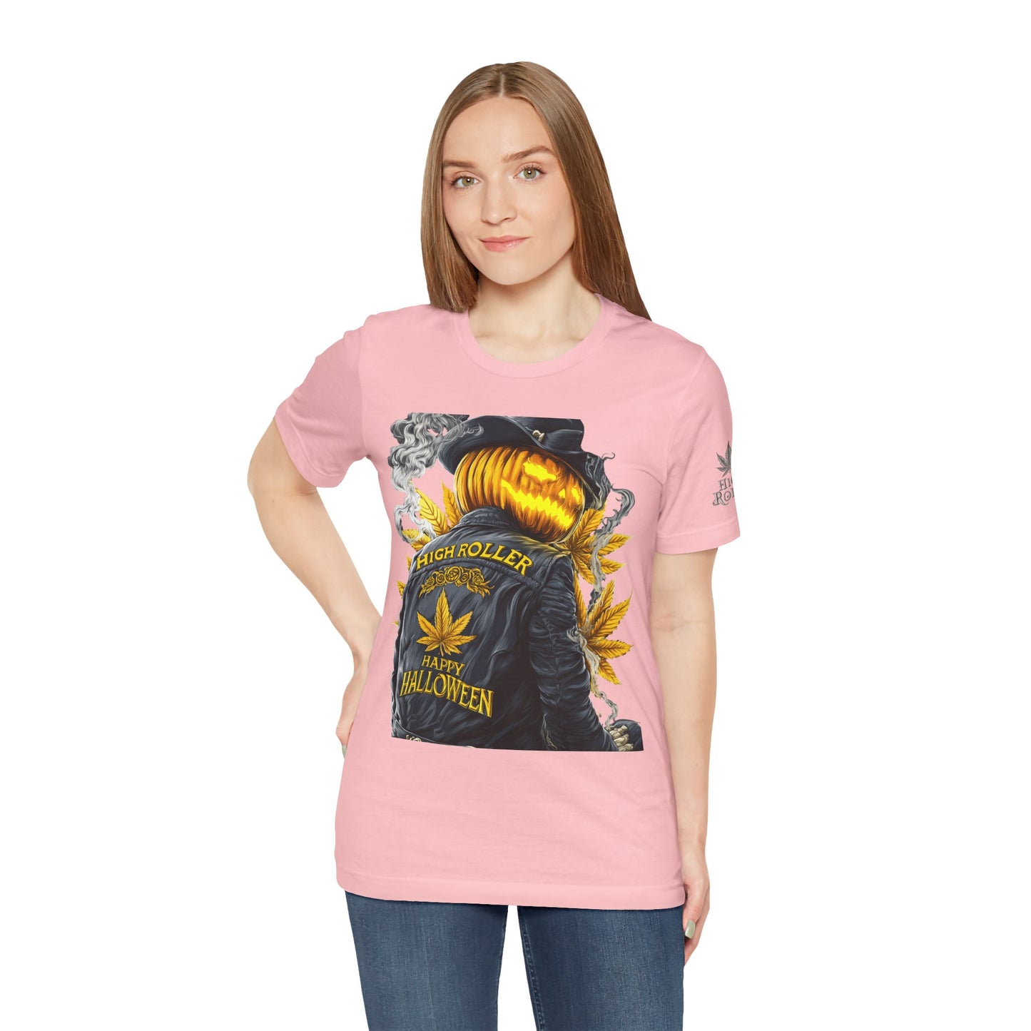 Halloween Witch Rider Cannabis T-Shirt - Premium Spooky 420 Biker Edition Apparel