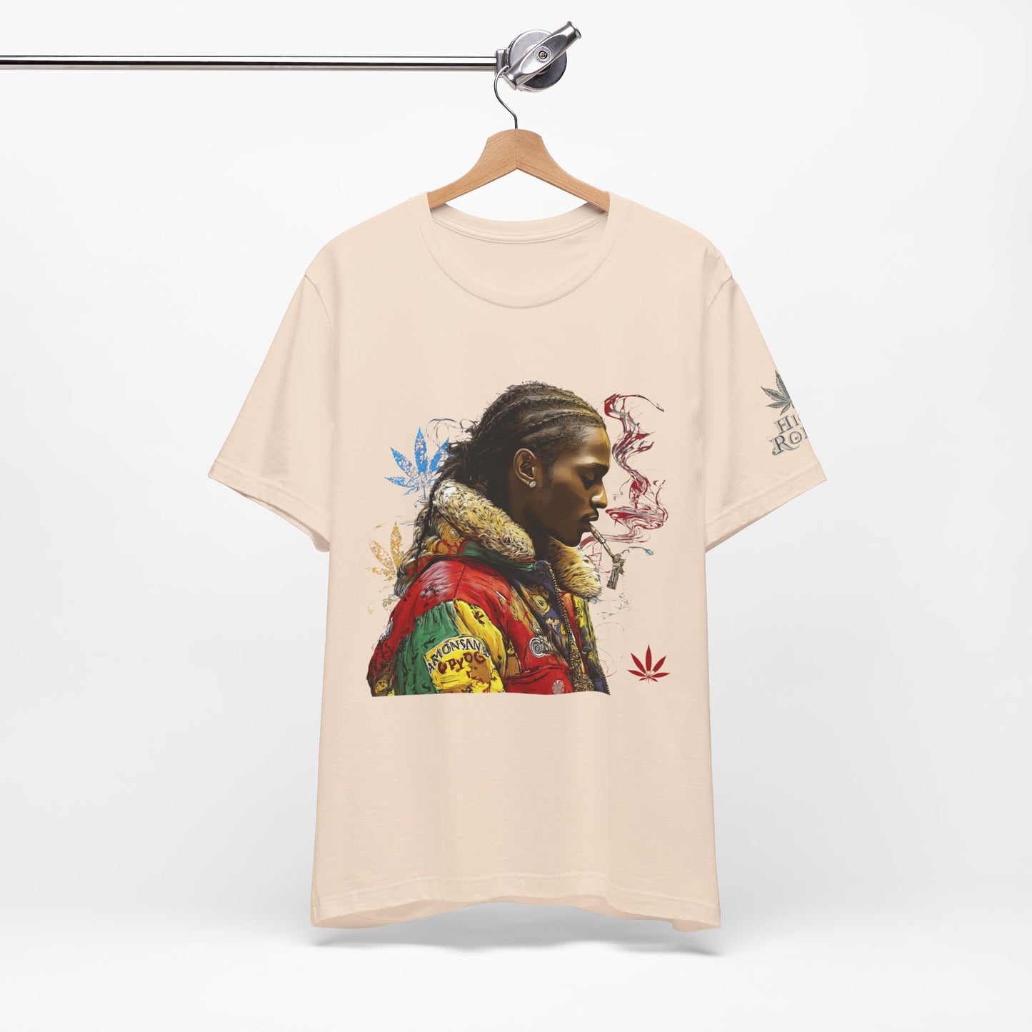 High Roller Profile Smoke Art Cannabis T-Shirt - Premium 420 Hip-Hop Portrait Street Culture Elevated Lifestyle Apparel