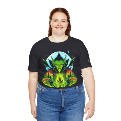 Mystic Dragon Guardian Cannabis Meditation T-Shirt - Premium Psychedelic 420 Apparel