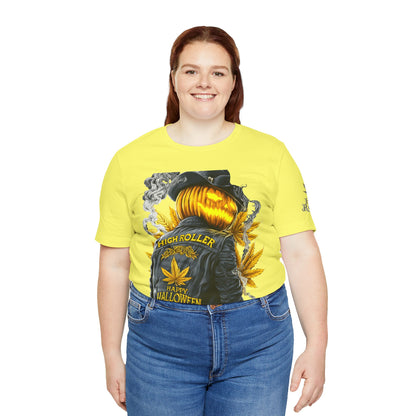 Halloween Witch Rider Cannabis T-Shirt - Premium Spooky 420 Biker Edition Apparel