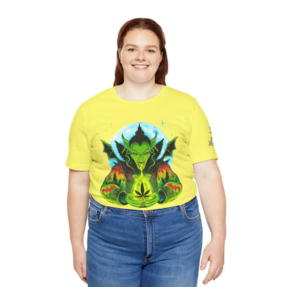 Mystic Dragon Guardian Cannabis Meditation T-Shirt - Premium Psychedelic 420 Apparel