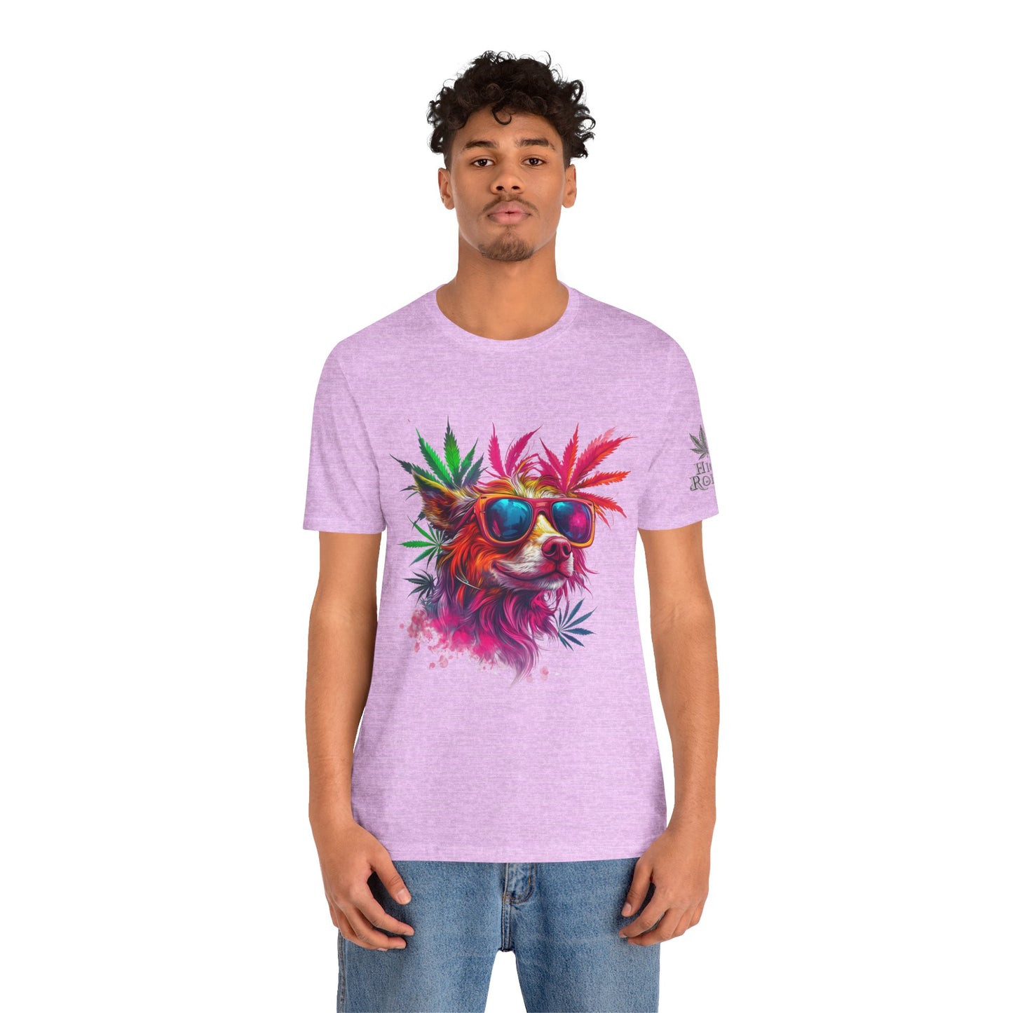 Spectrum Pup Tee - Premium Airlume Cotton Cannabis Culture Psychedelic Dog Art
