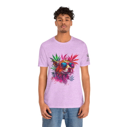 Spectrum Pup Tee - Premium Airlume Cotton Cannabis Culture Psychedelic Dog Art