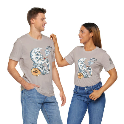 Midnight Toker Moon Tee - Celestial Cannabis Art Design | High Roller
