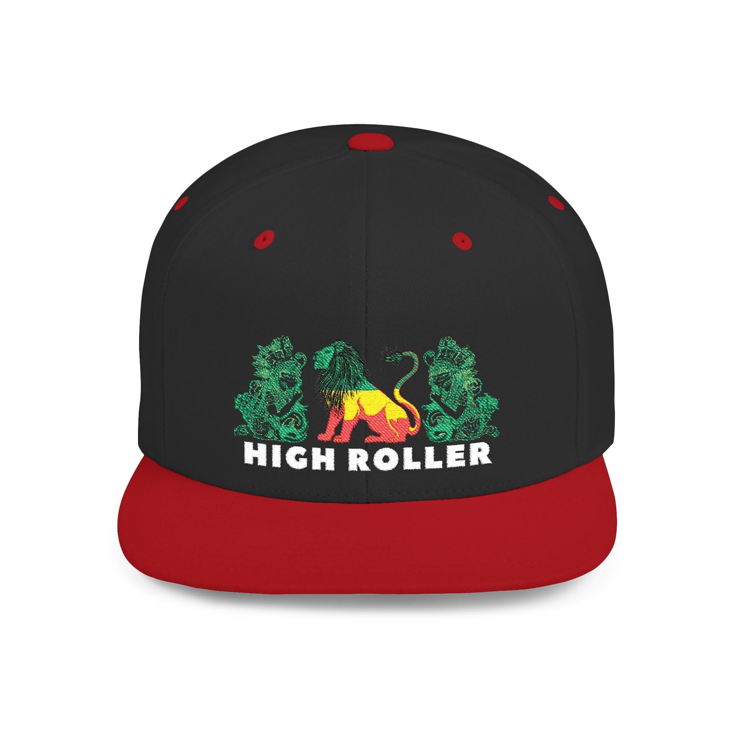 HIGH ROLLER Rastafarian Lion Snapback Cap