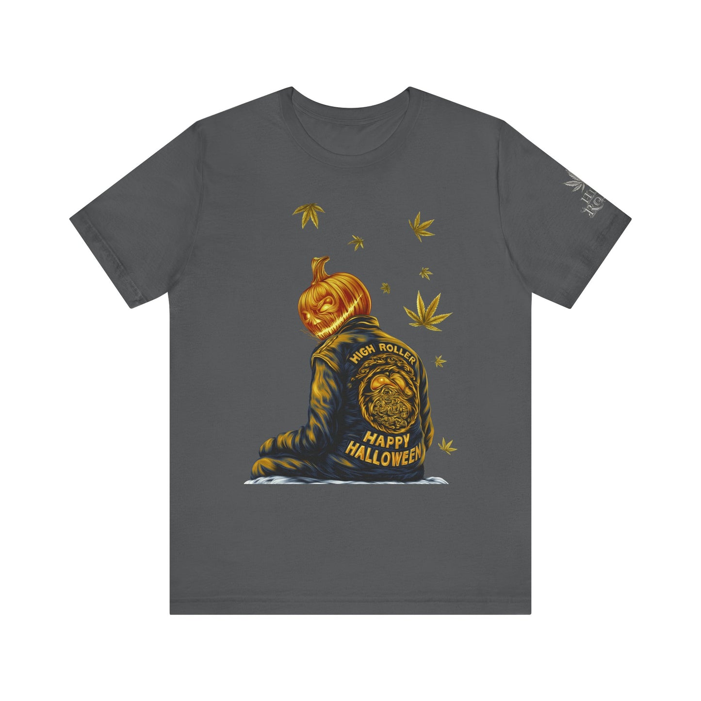 Pumpkin Head HIGH ROLLER Halloween T-Shirt - Premium Cannabis Culture Apparel