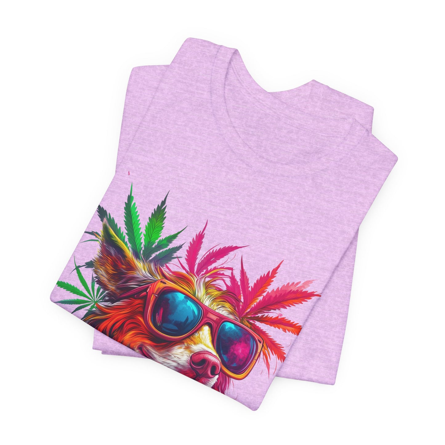 Spectrum Pup Tee - Premium Airlume Cotton Cannabis Culture Psychedelic Dog Art