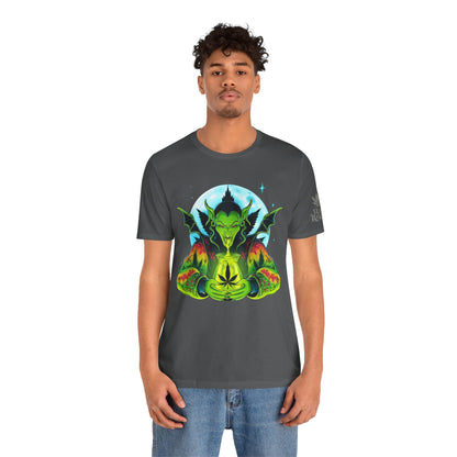 Mystic Dragon Guardian Cannabis Meditation T-Shirt - Premium Psychedelic 420 Apparel