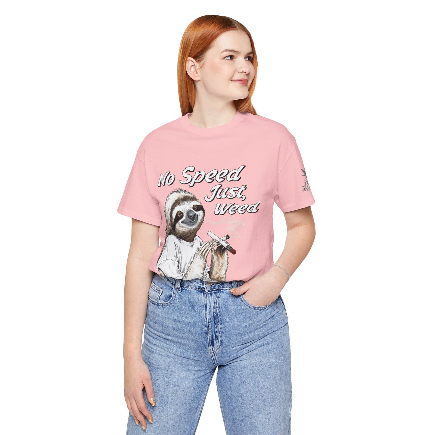 Slow Motion Tee - Premium Airlume Cotton Cannabis Culture Sloth Humor Art