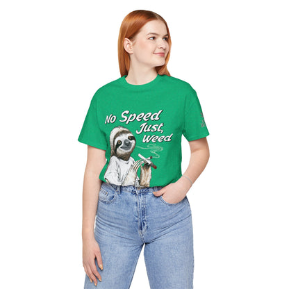 Slow Motion Tee - Premium Airlume Cotton Cannabis Culture Sloth Humor Art