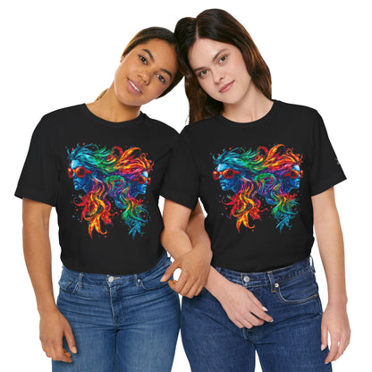 Spectrum Sisters T-Shirt - Premium Airlume Cotton Cannabis Rainbow Psychedelic Art Tee