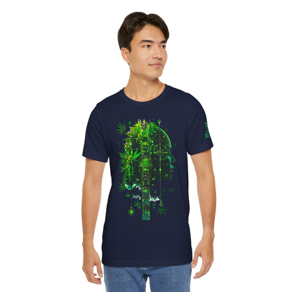 Digital Mind Tee - Premium Airlume Cotton Cannabis Culture Tech Art Matrix Design