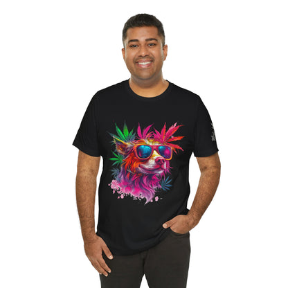 Spectrum Pup Tee - Premium Airlume Cotton Cannabis Culture Psychedelic Dog Art