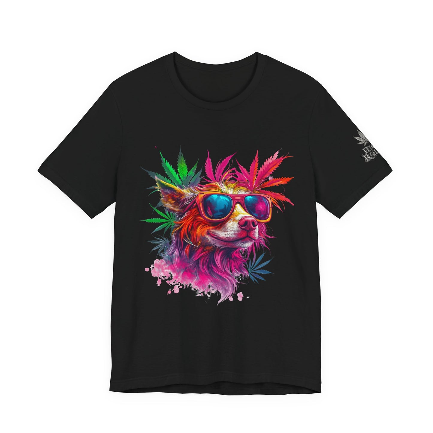 Spectrum Pup Tee - Premium Airlume Cotton Cannabis Culture Psychedelic Dog Art