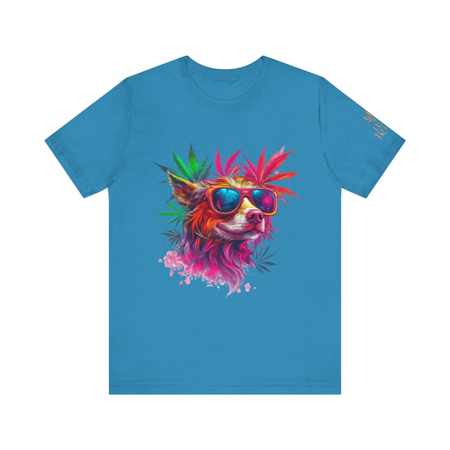 Spectrum Pup Tee - Premium Airlume Cotton Cannabis Culture Psychedelic Dog Art