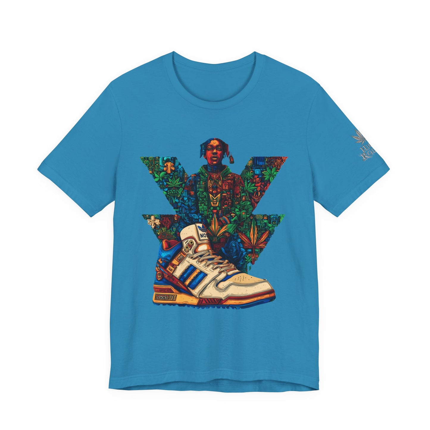 High Roller Trefoil Cannabis Sneaker T-Shirt - Premium 420 Hip-Hop Sneakerhead Street Culture Botanical Art Apparel