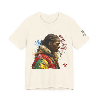 High Roller Profile Smoke Art Cannabis T-Shirt - Premium 420 Hip-Hop Portrait Street Culture Elevated Lifestyle Apparel
