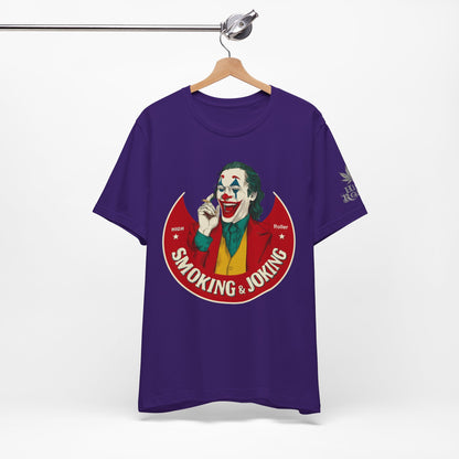 High Roller Villain T-Shirt - Premium Airlume Cotton Cannabis Joker Badge Art Tee