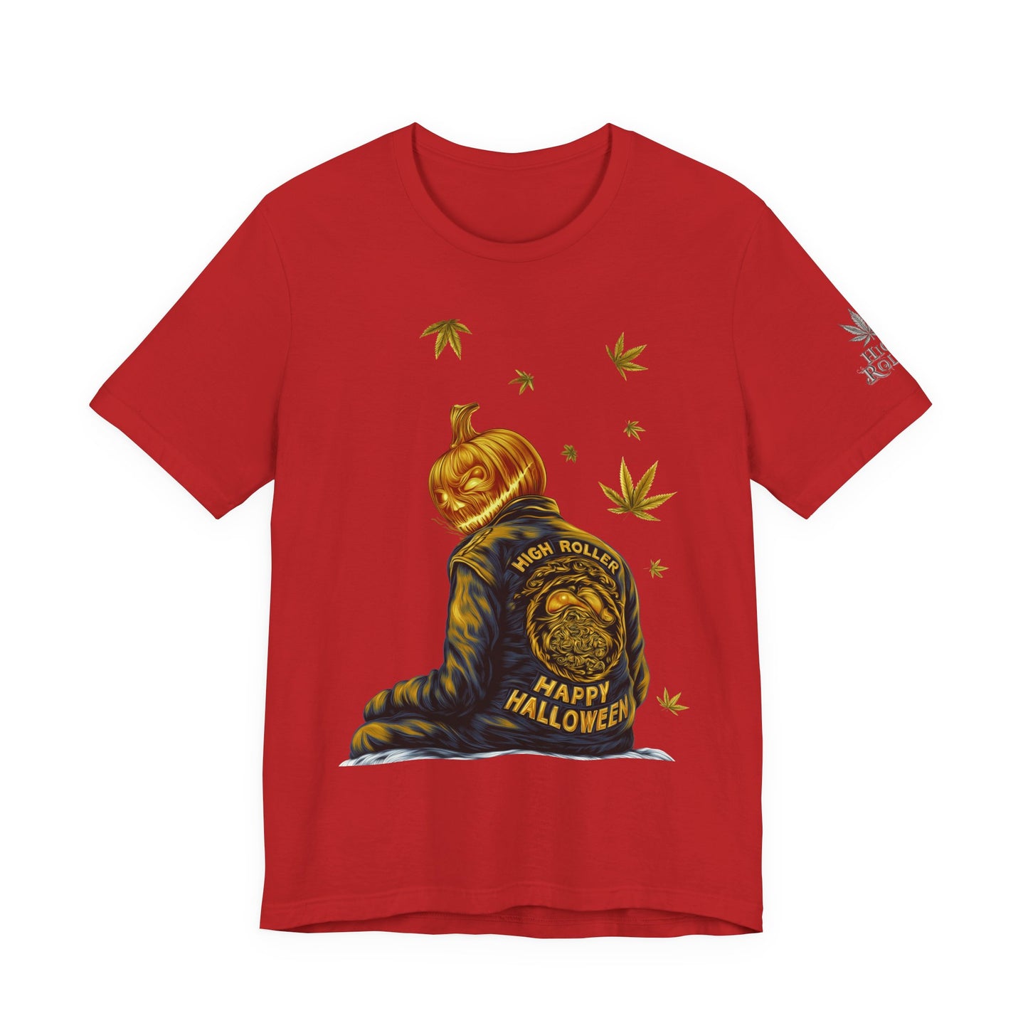 Pumpkin Head HIGH ROLLER Halloween T-Shirt - Premium Cannabis Culture Apparel