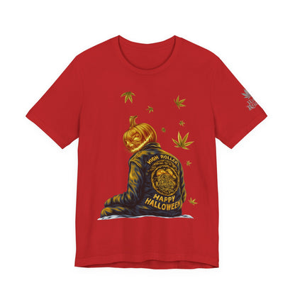 Pumpkin Head HIGH ROLLER Halloween T-Shirt - Premium Cannabis Culture Apparel