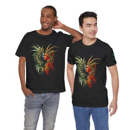 Cannabis Art Dual Face T-Shirt - Premium Unisex Cotton Tee