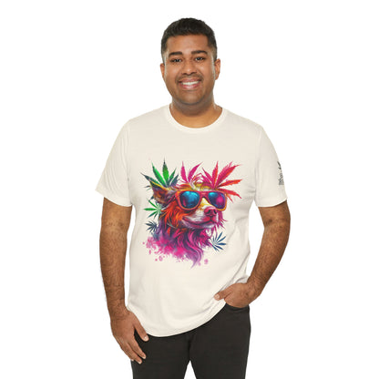 Spectrum Pup Tee - Premium Airlume Cotton Cannabis Culture Psychedelic Dog Art