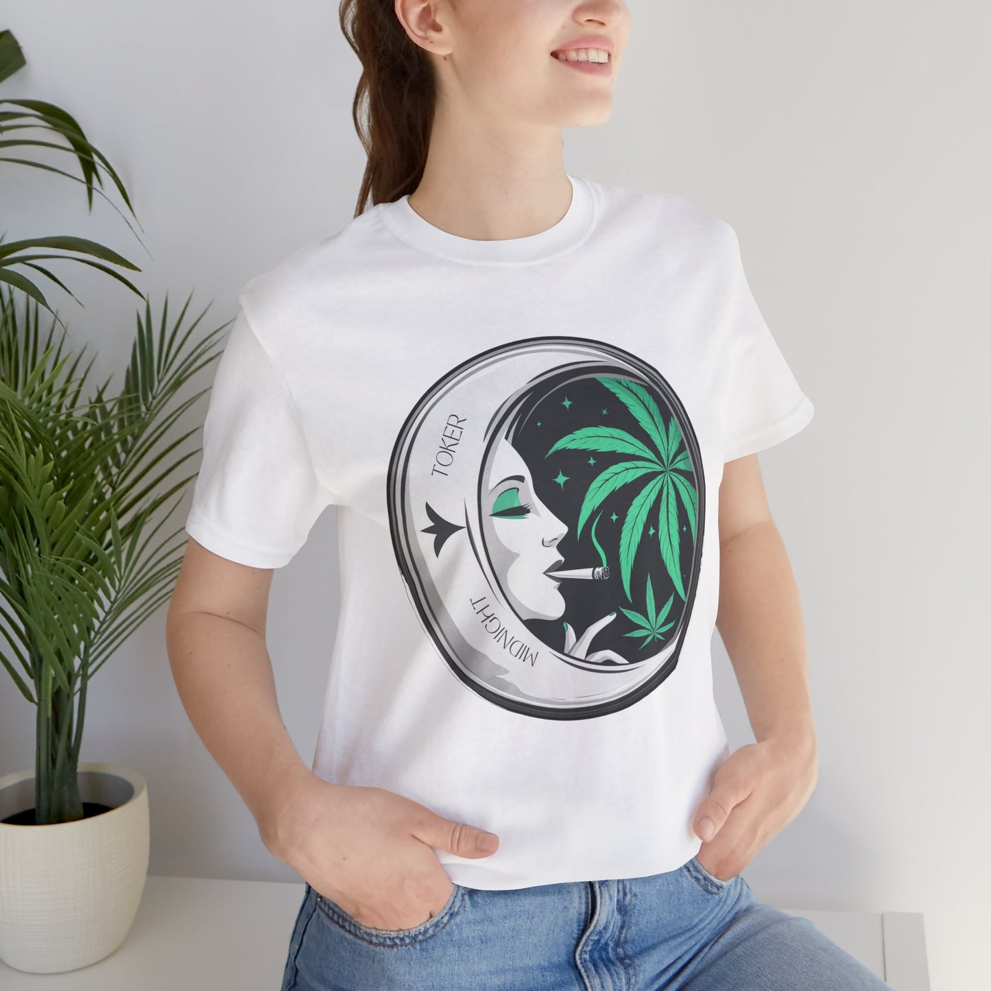 Toker Girl Coin Tee - Vintage Cannabis Portrait Art Design | High Roller