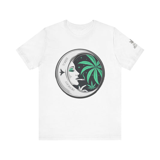 Toker Girl Coin Tee - Vintage Cannabis Portrait Art Design | High Roller