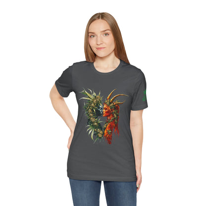 Cannabis Art Dual Face T-Shirt - Premium Unisex Cotton Tee