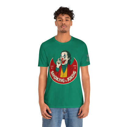 High Roller Villain T-Shirt - Premium Airlume Cotton Cannabis Joker Badge Art Tee