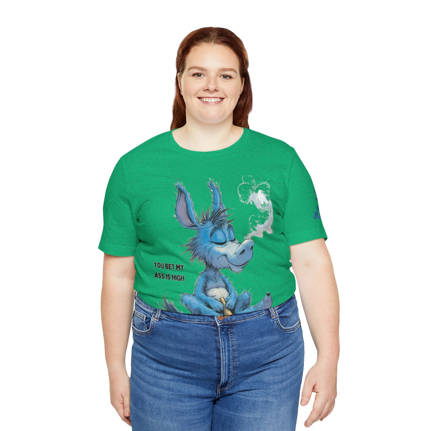 Blue Donkey Tee - Premium Airlume Cotton Cannabis Culture Humor Cartoon Art