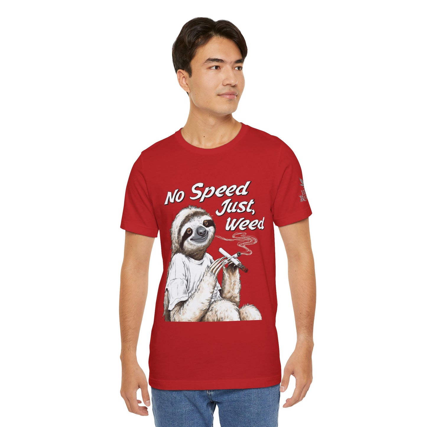 Slow Motion Tee - Premium Airlume Cotton Cannabis Culture Sloth Humor Art